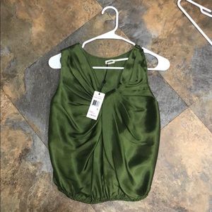 High quality silk green shirt